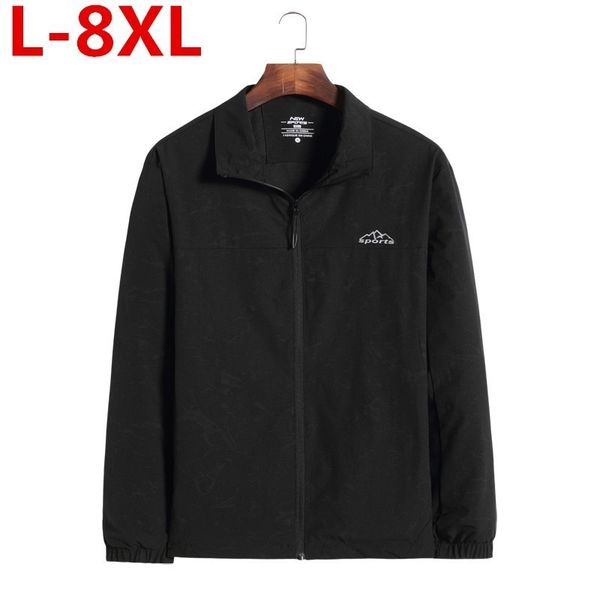 

new spring autumn mens fashion outerwear windbreaker men' s jackets zipper casual sporting coat plus size 8xl 7xl, Black;brown