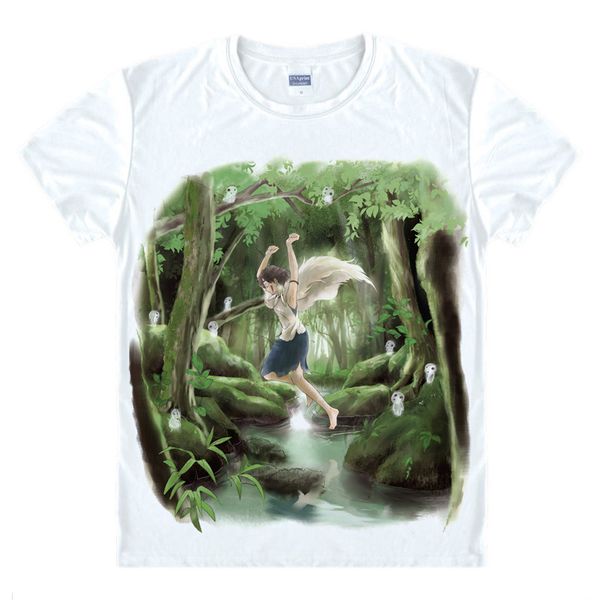

mononoke hime princess mononoke anime t shirt emishi prince ashitaka kawaii tshirt t-shirt printed short printed shirts tee-style413-1no16, White;black
