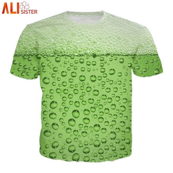 

alisister green beer t shirt men women funny summer 3d t-shirts hip hop tshirt camisetas tee shirt camiseta hombre manga corta, White;black