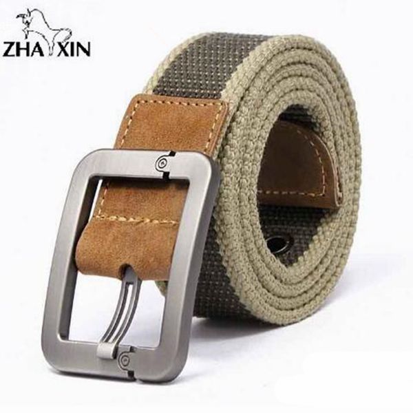 

2017 wholesale real solid brand belt for men casual striped belt cinto men's fashion pin buckle canvas cowboy knitted strap, Black;brown