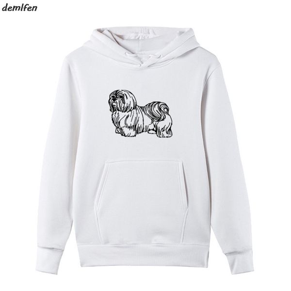 

funny printed men sweatshirt novelty shih tzu dog design hoodies casual fleece casual fashion hip hop jacket, Black