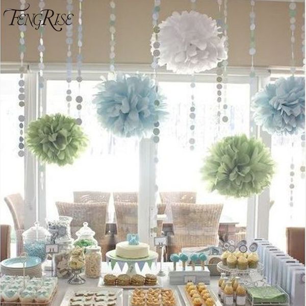 

fengrise 3pcs 20 25 30cm wedding tissue paper pom poms birthday party decorations kids crepe artificial flowers wreaths ball