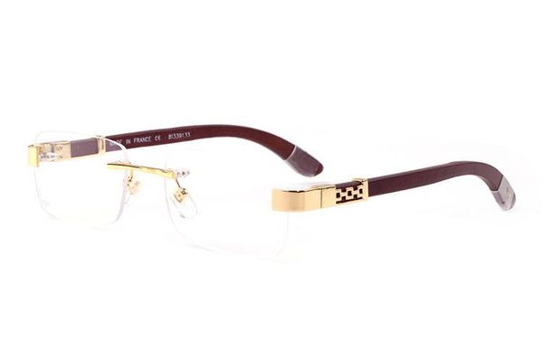 

famous classic brand plain mirror glasses men gold metal with wooden clear lens eyewear buffalo horn sunglasses, White;black