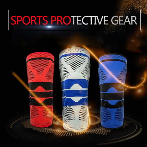 

kneepads fitness skating cycling sports safety professional silica gel spring collision avoidance women knee support, Black;gray