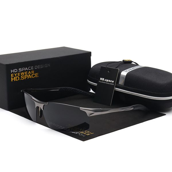 

hd. space fashion brand men 100% polarized pilot aluminum alloy frame sunglasses uva uv 400 men's driving sun glasses 2017, White;black