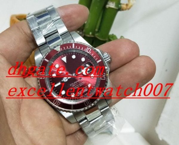 

factory supplier classic brand 40mm red dial ceramic bezel asia 2813 movimento automatic mens watch watches sale, Slivery;brown