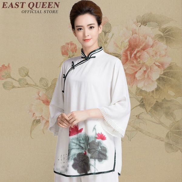 

chinese traditional taichi uniform floral print women tai chi suit zen clothing kungfu outfit wushu martial art costume kk478 q, Red