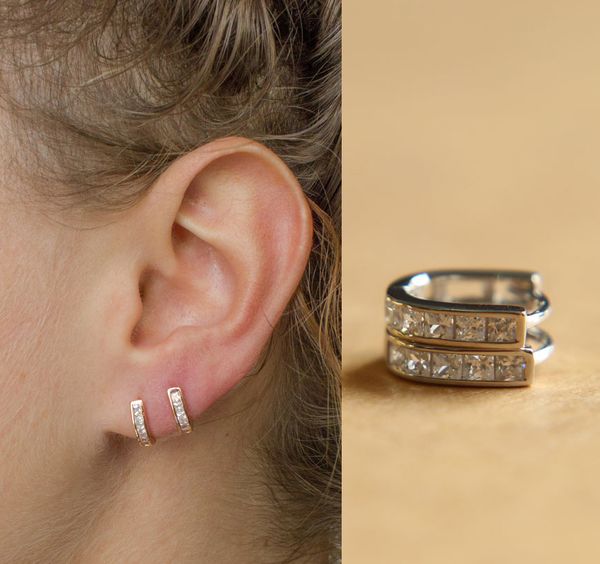 

2018 Новый Aretes очарование обруч серьги мини обруч Принцесса вырезать цирконий искр