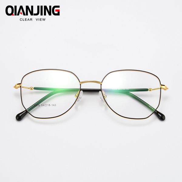 

qianjing brand quality eye frames retro big circle eyeglasses female male prescription glasses alloy full rimmed round glasses, Silver