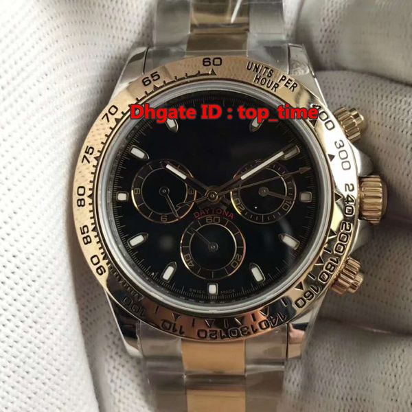 

6 style watches 40mm cosmograph chronograph valjoux eta 7750 automatic mens watch 116508 real 18k gold wrapped black dial, Slivery;brown