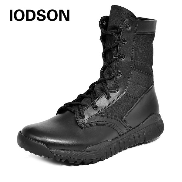 

outdoor waterproof army shoes side zip winter thicker athletic combat shoes snow boots black 304