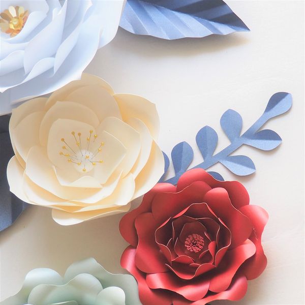 2019 craft supplies artificial flowers paper flower 6 leaves wall for wedding party decorations home deco fake flowers diy from diyunicornflowers flower paper decorations