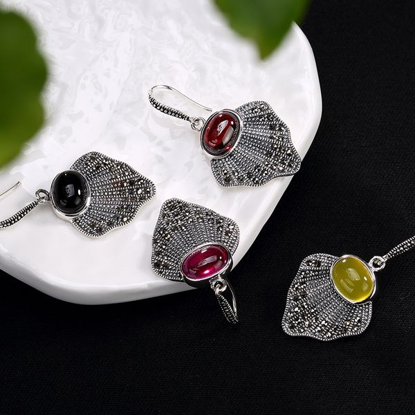 

2018 time-limited limited brinco sterling antique upscale fan-shaped mosaic jade crystal lady coin earrings jewelry wholesale, Golden;silver