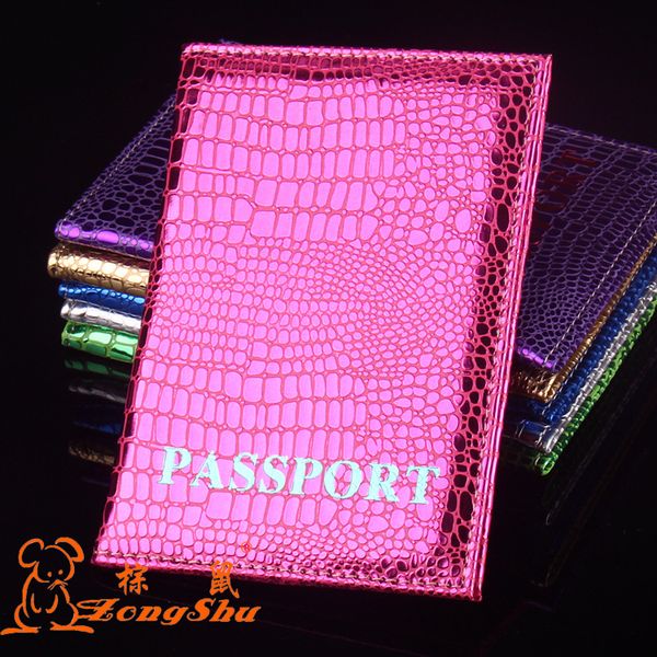 

zongshu shine crocodile passport cover for women new covers for travel documents fashion passport holder, Brown;gray