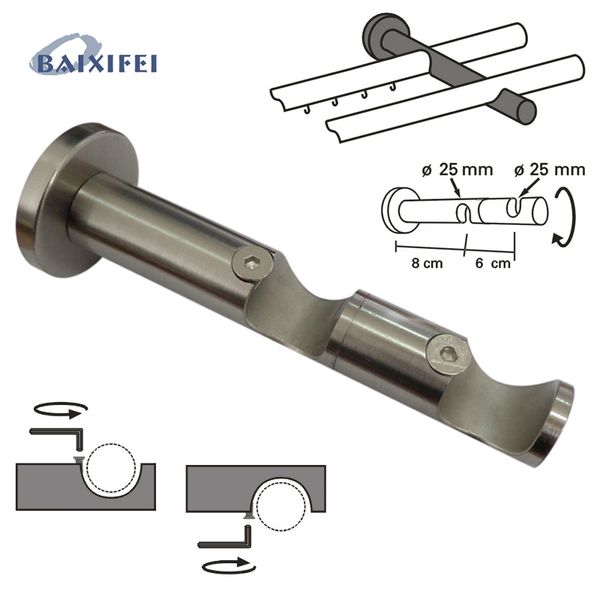 D25mm Curtain Rod Decorative Multifunctional Double Bracket