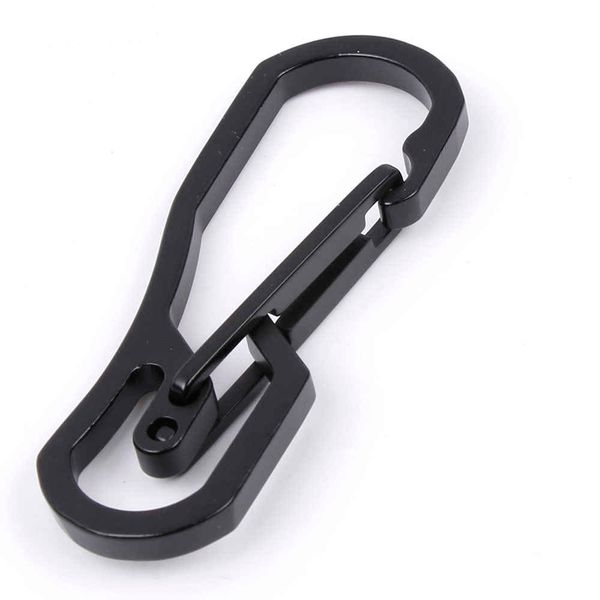 

durable stainless steel keychain buckle carabiner clip split ring key chain, Silver