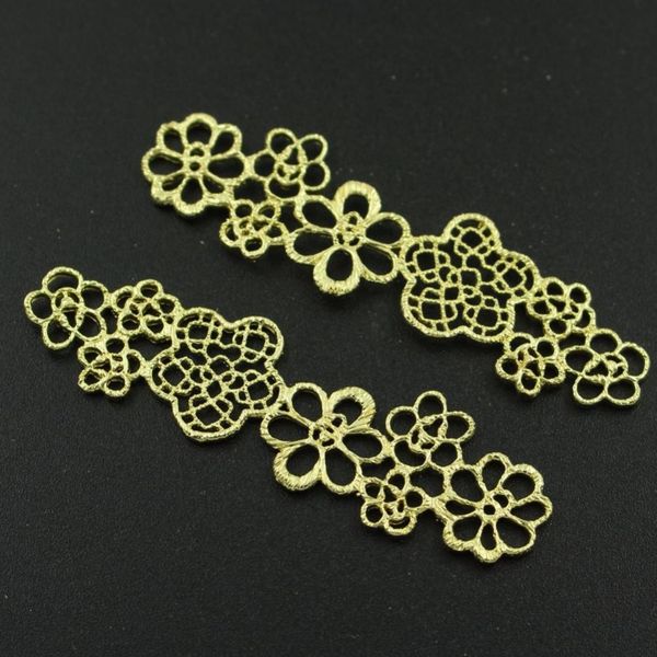 

retro long filigree flowers pendant charms brass metal connectors findings diy jewelry making accessories die casting, Blue;slivery