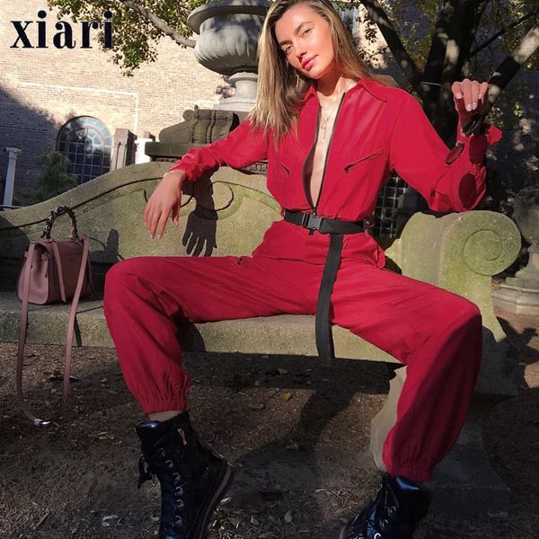 

streetwear casual women cargo pants patchwork high waist long trousers 2018 autumn solid loose bib capri jumpsuits, Black;white