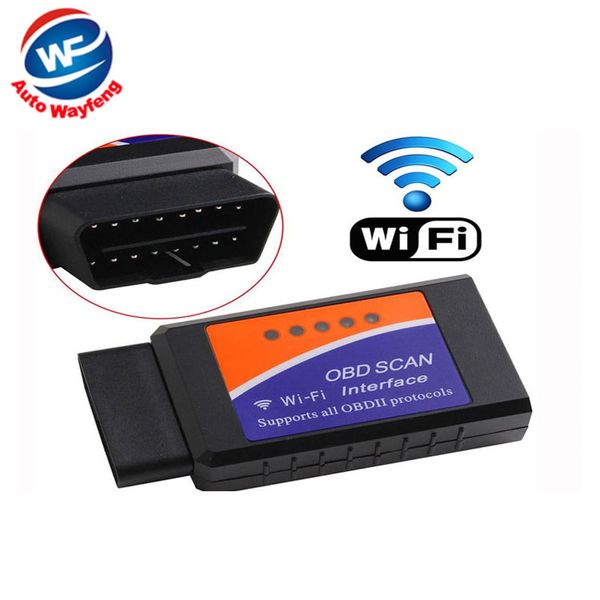 Fabrika Fiyat Kablosuz ELM327 WiFi OBD 2 Android 4.2 Için Araba DVD WiFi ELM327 OBD II Tarayıcı Ücretsiz Kargo