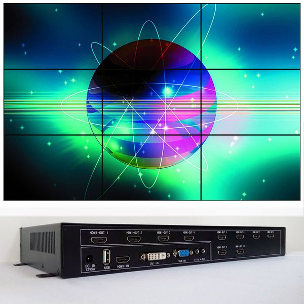 

video wall processor for 3x3 video wall display dvi hdmi vga input 9 hdmi output