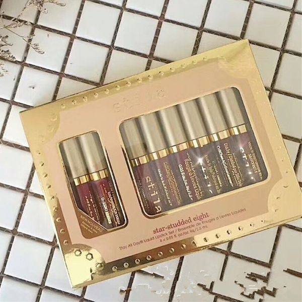 Stila Star Studded Eight Liquid Listick Set Shimmer Matte Lip Gloss Lipgloss Long Lasting Rouge A Levre Kit Lip Pencil Matte Lip Gloss From