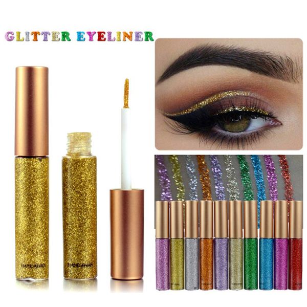 

Makeup Glitter EyeLiner Shiny Long Lasting Liquid Eye Liner Shimmer eye liner Eyeshadow Pencils with 10 colors for choose