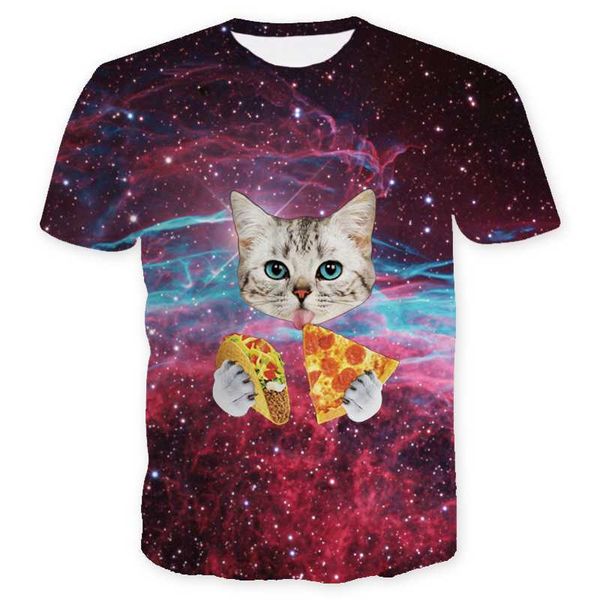 

night cat lady t-shirt women's short sleeves 3d harajuku tees plus size animal t-shirt t shirt women drop ship 1132#, White