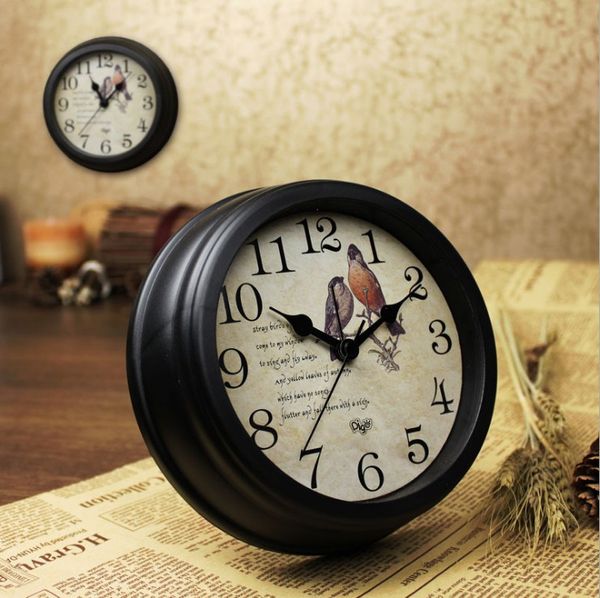 

retro table alarm clock home decoration mute quartz reveil european pastoral sveglia de comodino creative student special gift