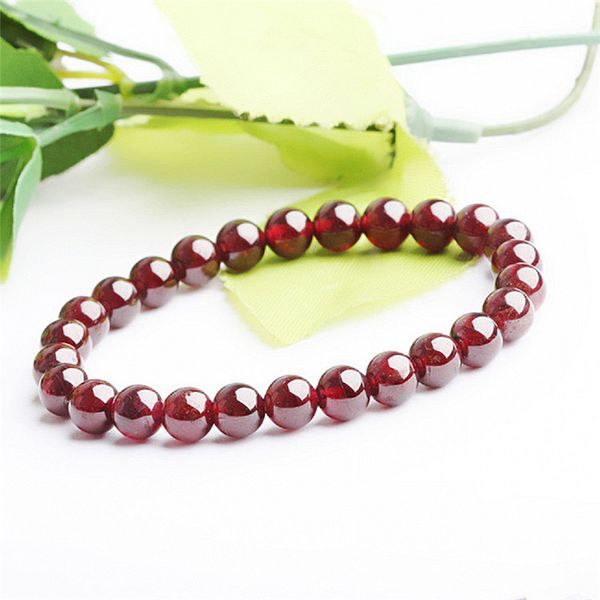 

1pc red natural garnet stone buddha beads gem stone bracelets for women pulseras mujer natural garnet bracelet good quality, Black