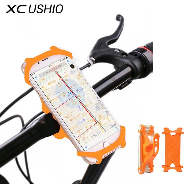 

xc ushio bicycle phone holder silicone waterproof for 4-6 inch mobile phone holder flexible gps bike handlebar mount bracket