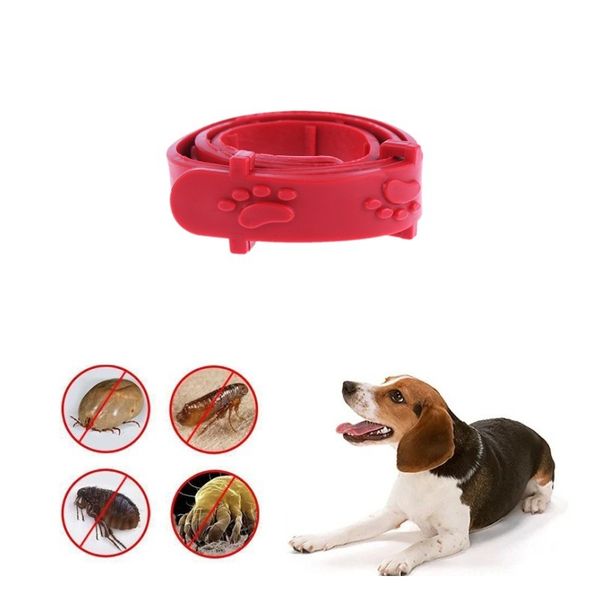 

red adjustable outdoor dog cat rabbit neck strap anti flea mite acari tick remedy pet collar pet protection accessories