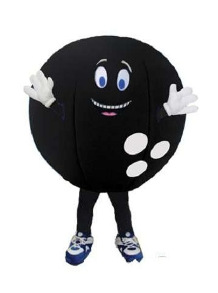 

custom black ball mascot costume size ing, Red;yellow