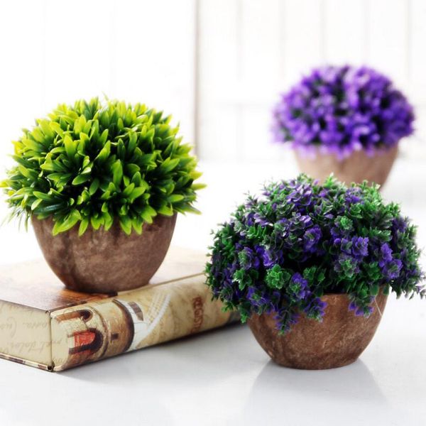 

wholesale-artificial plants vase set plastic plants bonsai artificial flower in pot wedding home garden office decoration