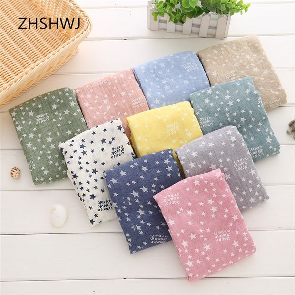 

zhshwj] super soft cotton scarf fashion wild baby scarf cotton and linen printed stars letters scarves warm 140 x 40 cm, Red;brown