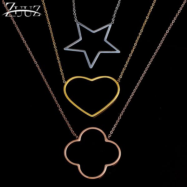 

zuuz choker necklace pendant stainless steel chocker silver rose gold for women jewelry accessories chain friends jewellery, Golden;silver
