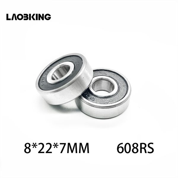 

10pcs 608 rs 608-2rs 8*22*7mm skateboard ball bearings deep groove steel miniature 608-2rs 608 2rs bearing 608rs 8x22x7mm