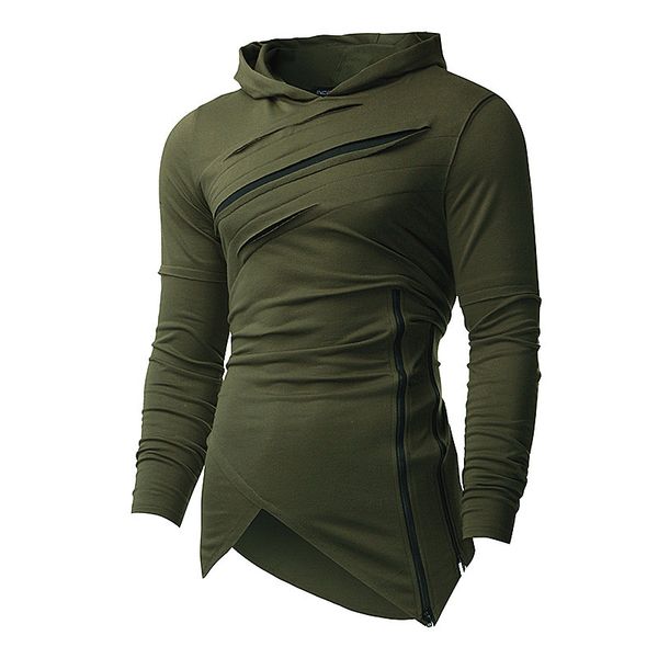 

2018 Mens Casual Hoodie Sweatshirt Ripped Holes Men Punk Stylish Sweatshirts Brand Sportswear Hip Hop Casual Hooded Pullover Autumn Spring