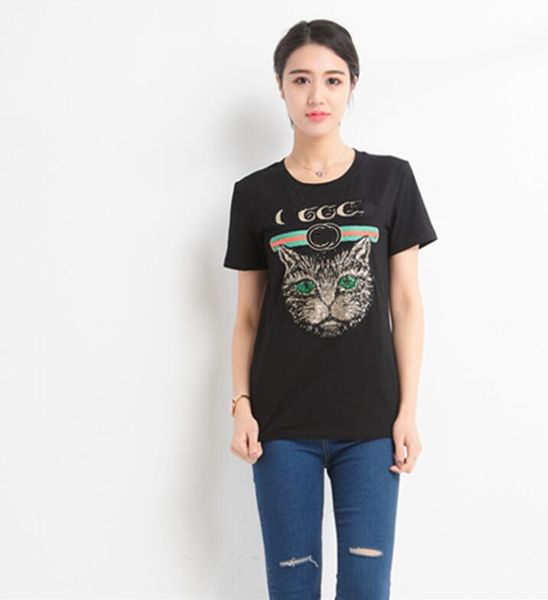 

Женская футболка дизайнер футболки мода женщины G стиль cat футболка повседневная