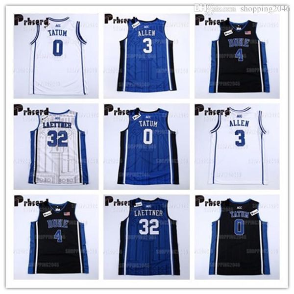

NCAA Duke Men's 3 Grayson Allen 0 Jayson Tatum 32 Christian Laettner 4 JJ Reddick 1 kyrie Irving College Basketball Jerseys