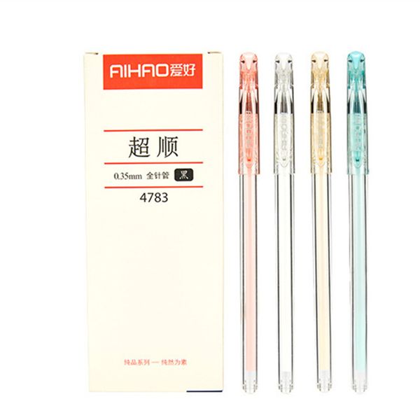 

aihao brand cap needle all 0.35 mm point smooth writing gel pen quick-dry pen 12pcs/box ing