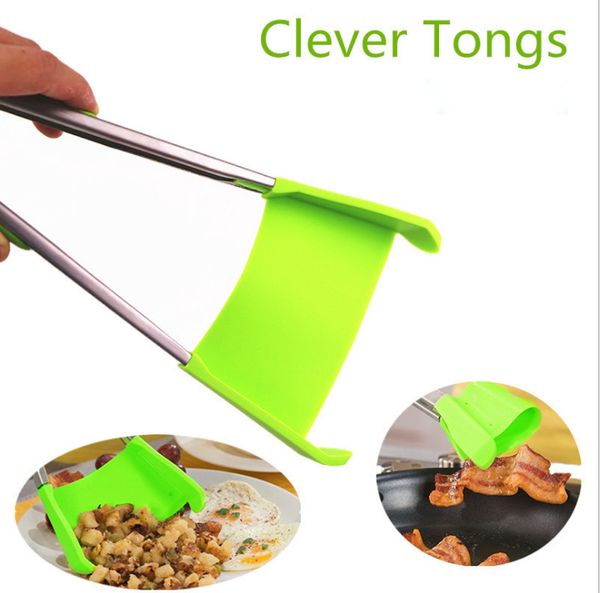 

clever spatula tong 2-in-1 2018 new kitchen spatula tongs non-stick heat resistant kitchen helper frame kitchen tongs and good quality