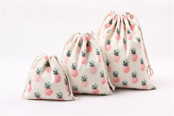 

рождественский подарок сумка чистый хлопок холст кулиской sack сумки с xmas ананас цифры 4 дизайн для подарков конфеты