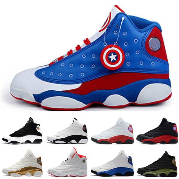 

Горячий Новый 13 13s мужская повседневная обувь Капитан Америка разводят коричневы