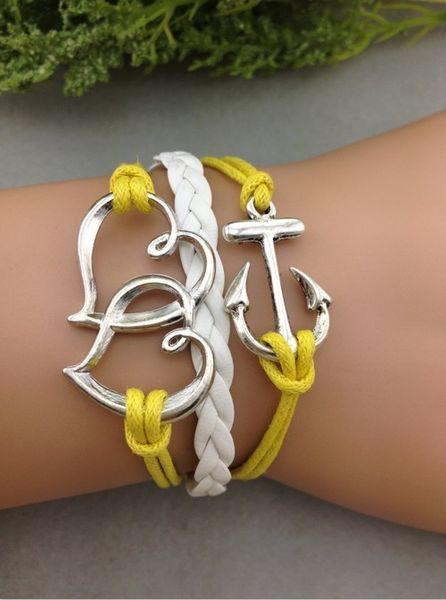 

1pcs infinity handmade bracelet.metal charm,wax cord,leather bracelet fashionable jewerlly bracelet 1034, Golden;silver
