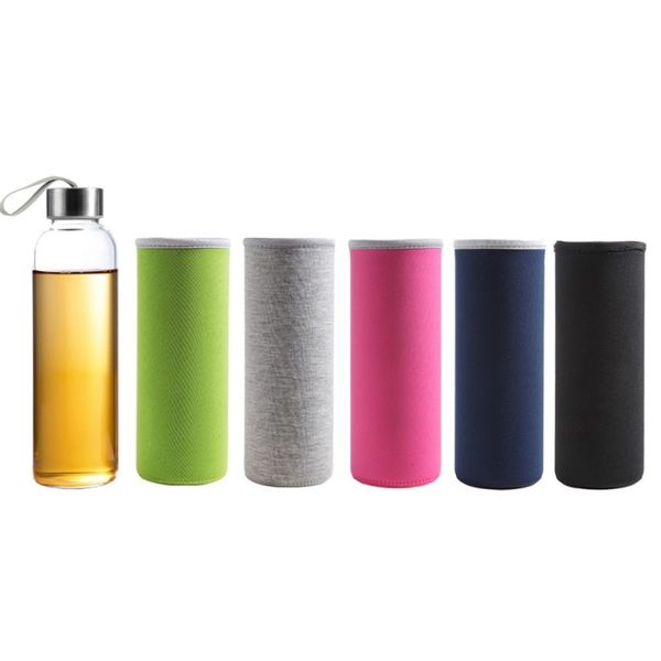 

sports borosillica glass water bottle sleeve portable cover travel thermos mugs thermos vacuum case keep warm bottle case bag