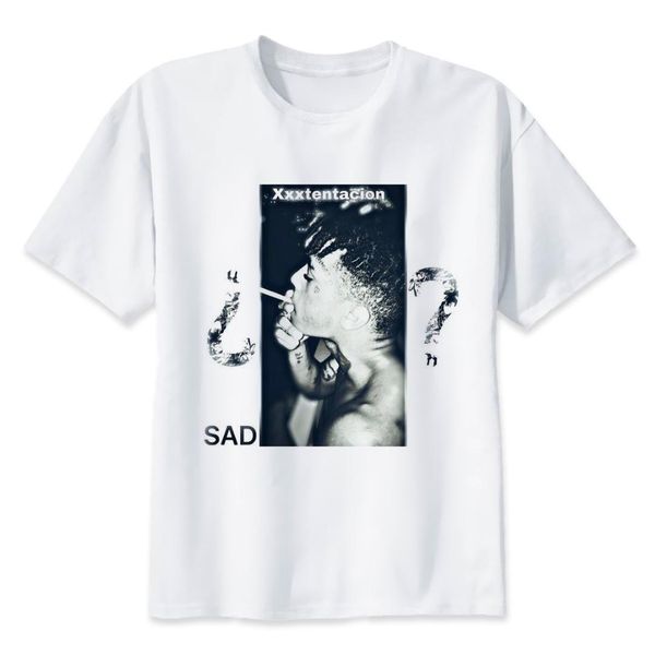 

xxxtentacion rip 2018 men's creative print men's short sleeve tees summer popular t shirt, White;black