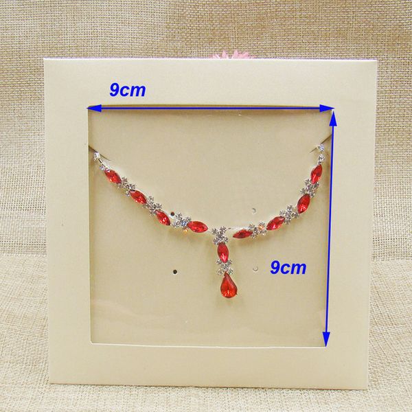 

12.5x12.5cm beige window box for gift necklace box with clear pvc window 3000pcs per 3difirente windows