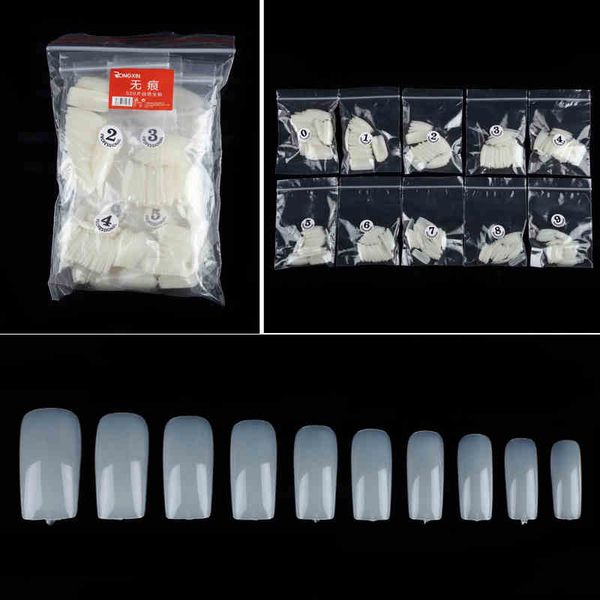 

sioux 500 nail tips natural acrylic artificial false nails nail art decoration retail with different size, Red;gold