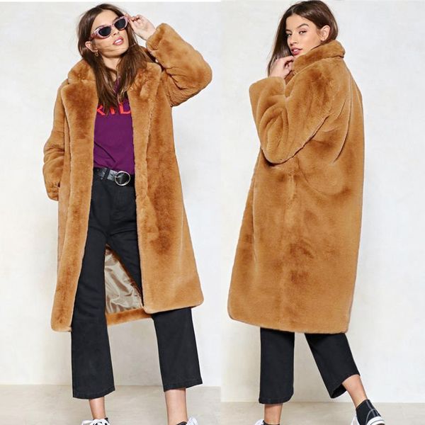 

winter jackets woman coat trending products warm faux fur coat jacket winter solid parka lapel outerwear casaco feminino, Black