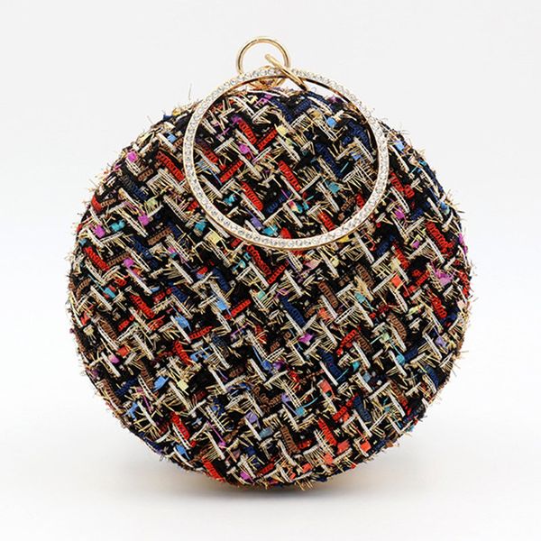

yens women evening bag round wristlets brand design classic color wedding bridesmaid bag elegant party vintage wallet clutch